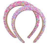 KESYOO Confezione da 2 Fasce Imbottite per Donna, Fasce Larghe E Divertenti con Granelli, Accessori per Capelli Antiscivolo per Feste E Uso Quotidiano