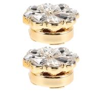 KESYOO Gemelli da camicia con motivo floreale in lega dorata con gemme finte, 2 pezzi scintillanti da donna, copribottoni gioiello per camicie formali e smoking