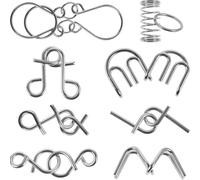 KESYOO Puzzle in metallo 8 pezzi per anziani, gioco di intelligenza sensoriale per stimolare il cervello e le attività cognitive, set di enigmi di assemblaggio e