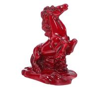 KESYOO Statua di Cavallo in Resina Rossa Cina, Figura decorativa Feng Shui per Casa, Ufficio E Scaffali. Decorazione da scrivania a cavallo rosso.