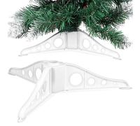 KESYOO Supporto per Albero di Natale Bianco, Base Plastica Pieghevole | Tre Piedi Colonna Centrale Scanalata, Struttura Triangolare, per Addobbi da Tavolo e Uso Creativo