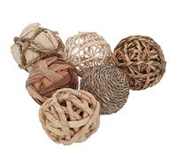 Kesywale Set di 6 palline decorative per centrotavola e ciotole, 7,1 cm, palline assortite in vimini di rattan, sfere, riempitivi per vasi, decorazione per la casa e la tavola