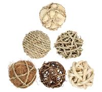 Kesywale Set di 6 palline decorative per centrotavola e ciotole, 7,1 cm, palline assortite in vimini in rattan, sfere, riempitivi per vasi, decorazioni per la casa e la tavola (marrone)