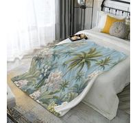 KETAFOUND Coperta Con Piante Delle Foreste Tropicali, 150 X 200 Cm, Con Esotico, Comoda Coperta In Flanella, Per Donne E Ragazze, Per Decorazione Della Casa, Divano, Letto, Verde