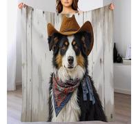 KETAFOUND Coperta Plaid In Pile Di Flanella, Morbido Durevole E Caldo 3D Pastore Australiano Stampa Peluche Coperte Copriletti Per Letto Divano (Ritratti Animali Retrò, 220 X 240 Cm) Multicolore