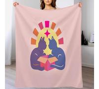 KETAFOUND Coperta Plaid Pile Gatto Dei Cartoni Animati 130 X 150 Cm Per Letto Calda Accogliente E Spessa In Morbido Coperta Di Flanella Per Letto Divano Sedia Tutte Le Stagioni Rosa Minimalismo