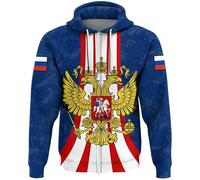 KETAFOUND Felpe con Cappuccio Invernali Unisex - Giacche con Stampa Bandiera Russa 3D Felpa con Cappuccio E Cerniera Intera Cappotto Caldo con Tasche, Motivo Emblema Nazionale Cardigan di