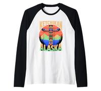 Ketchikan Alaska Indiano Nativo Americano Totem Pole Maglia con Maniche Raglan
