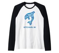 Ketchikan Alaska Native American Orca Whale Maglia con Maniche Raglan