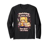 ketching Il Mio Mondo Anime | Una Ciotola alla Volta Kawaii Maglia a Manica