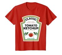 Ketchup - Costume per Halloween, Colore: Giallo Senape Maglietta, Bambini, Rosso, 4 Anni