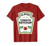 Ketchup - Costume per Halloween, Colore: Giallo Senape Maglietta, Uomo, Mirtillo Rosso, L