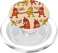 Ketchup vs Mustard Cartoon Tug-of-War Pattern PopSockets PopGrip per MagSafe