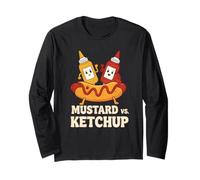 Ketchup vs Mustard Showdown Funny Foodie Graphic Maglia a Manica