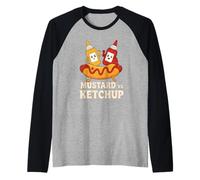 Ketchup vs Mustard Showdown Funny Foodie Graphic Maglia con Maniche Raglan
