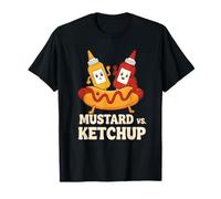 Ketchup vs Mustard Showdown Funny Foodie Graphic Maglietta