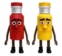 Ketchuru e Musturu - Confezione di due statuette dei Brainrot Italian Memes XL da 19 cm - Collezione ufficiale Brainrot - Ketchup e senape con braccia e gambe - Steal a Brain Rot, 67,Six Seven, sei