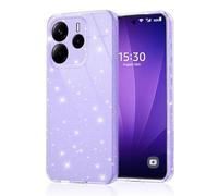 Keteen Compatibili con Custodia per Xiaomi Redmi Note 14 4G EU Version, Glitter Custodia Silicone Slim Protettivo Morbido Brillantini Anti-shock e Antiscivolo Cover Redmi Note 14 4G EU Version, Viola