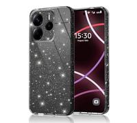 Keteen Compatibili con Custodia per Xiaomi Redmi Note 14 4G EU Version, Glitter Custodia Silicone Slim Protettivo Morbido Brillantini Anti-shock e Antiscivolo Cover Redmi Note 14 4G EU Version, Nero