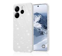 Keteen Compatibili con Custodia per Xiaomi Redmi Note 14 5G, Glitter Custodia TPU Silicone Slim Protettivo Morbido Brillantini Anti-shock e Antiscivolo Cover per Xiaomi Redmi Note 14 5G, Argento
