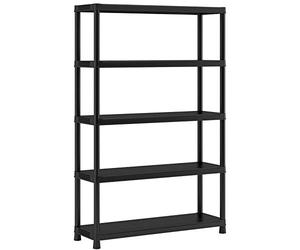 Keter 9502000 SCAFFALE 5 Ripiani PIENI E Accessori COMPRESI KIS, Nero, 120x40x187 cm