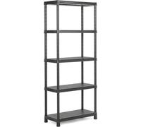 Keter 9504000 SCAFFALE 5 Ripiani PIENI Regolabili Plus KIS, Nero, 80x40x187 cm