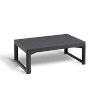 Keter Allibert Lyon 232300 - Tavolino da pranzo/caffè 2 in 1, effetto vimini, nero/grafite