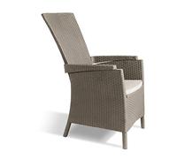 Keter Allibert Vermont - Sedia da Pranzo, Colore: Cappuccino/Sabbia (Cuscino in Policotone)