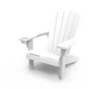 Keter Alpine Adirondack Sedia da Esterno, Dotata di Portabicchiere, Ideale per Giardino e Terrazzo, 80x93x93H xm, Bianca