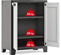 KETER Armadietto da Esterno / Balcone in Resina Antipioggia 2 ante 2 ripiani Dimensioni 80x44x100 cm colore Antracite/Grigio - Titan XL
