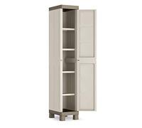 KIS Armadio da Esterno Armadietto 1 Anta 4 Ripiani in Resina 33x45x182 h cm colore Grigio/Tortora - 9673000 0313 Excellence