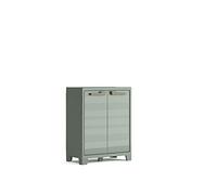 Keter Armadio 2 Ripiani Regolabili Realizzato In Resina Planet Outdoor Basso, Verde, 80 x 44 x 100 cm