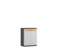 Keter Armadio Basso Rio, Ideale per Garage e Balcone, 1 Ripiano Regolabile, Chiusura Lucchettabile, Grigio, 68x39x83H cm