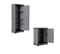 Set 2 Armadi da Giardino Keter Più 1 Alto + 1 Basso Più Grigio - 3000287064001