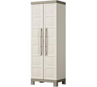 Pidema Armadio tuttopiani da esterno con 4 ripiani beige. Armadietto multiuso portascopa tortora da giardino misure H182x65x45 cm. - 8013183116071