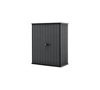 Keter Porta Attrezzi da Esterno Cortina Alto, Ideale per il Giardino, Grigio Scuro, 140x73,6x170,4H cm, 1400 L