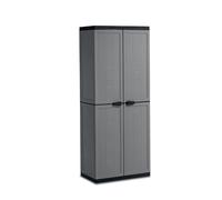 Keter Armadio Jolly Alto 3 Ripiani Regolabili Grigio/Nero 68x39x166H cm