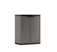 ARMADIO BASSO PLASTICA RESINA 2 ANTE GRIGIO UFFICIO CASA LAVORO 68X39X85H