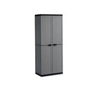 Keter Armadio Jolly Portascope, 3 Ripiani Regolabili, Grigio/Nero, 68x39x166H cm
