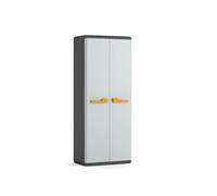 Keter Armadio Portascope Rio, Ideale per Garage e Balcone, 3 Ripiani Regolabili, Chiusura Lucchettabile, Grigio, 68x39x166H cm