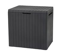 Keter Baule da Giardino City Box, Grigio Scuro, Ideale per Cuscini e Giochi, Capacità di 113L, 44x58x55Hcm