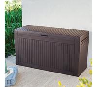 Keter baule panca comfy resina effetto legno con ruote cassapanca bauli esterno