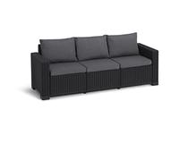 Keter California Sofa 3 Seater, Mobili da giardino, Grafite
