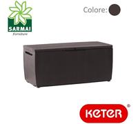 Keter Capri baule cassapanca per esterno e interno in resina effetto rattan 302L