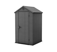 Keter Casetta da Giardino Darwin 4x4, Finitura Effetto Legno, Colore Grigio, 1,4 m², 125,8x117x205H cm