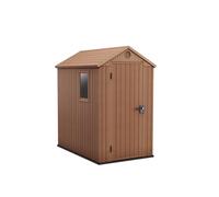 Keter Casetta da Giardino Darwin 4x6, Finitura Effetto Legno, Colore Marrone, 2 m², 125,8x184,5x205H cm