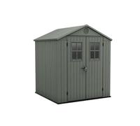 Keter Casetta da Giardino Darwin 6x6, Finitura Effetto Legno, Colore Verde Salvia, 3,3 m², 190x183x221H cm