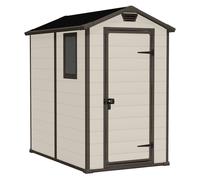 Casetta In Resina Manor 4x6 By Keter Da Esterno, Effetto Legno 1,30 X - Beige
