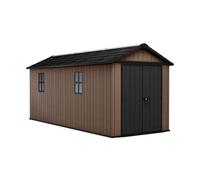 Keter Casetta da Giardino Newton 7517/1775, Effetto Legno Naturale, Porte e Finestre Orientabili, Marrone, 10,3 m², 230x539x246H cm