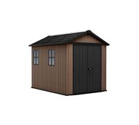 Keter Casetta da Giardino Newton 759/975, Effetto Legno Naturale, Porte e Finestre Orientabili, Marrone, 5,2 m², 230x287x246H cm